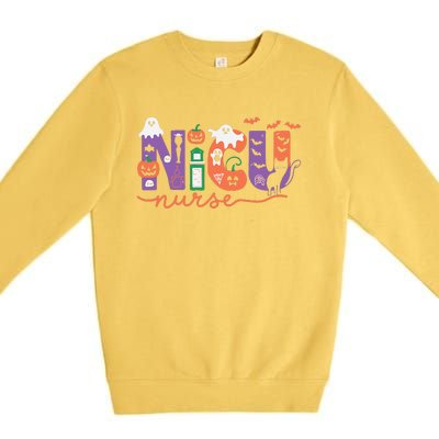 Nicu Nurse Halloween Neonatal Intensive Care Unit Halloween Premium Crewneck Sweatshirt