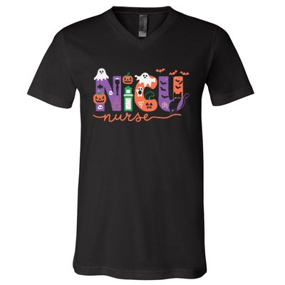 Nicu Nurse Halloween Neonatal Intensive Care Unit Halloween V-Neck T-Shirt