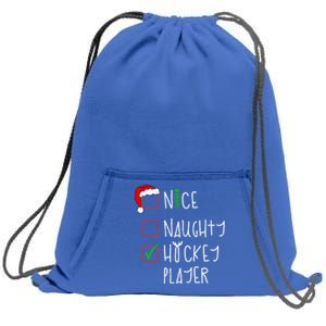 Nice Naughty Hockey Player Funny Christmas Costume Gift Sweatshirt Cinch Pack Bag