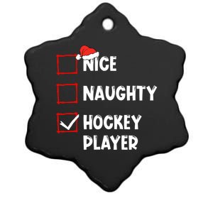 Nice Naughty Hockey Player List Christmas Santa Claus Cool Gift Ceramic Star Ornament