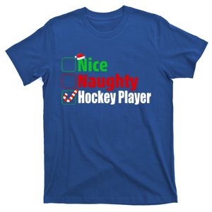 Nice Naughty Hockey Player Funny Christmas Cute Gift T-Shirt