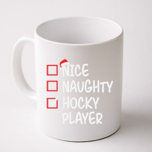 Nice Naughty Hockey Player Funny List Christmas Xmas Gift Coffee Mug