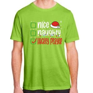 Nice Naughty Hockey Player Holiday Xmas 2023 Funny Christmas Gift Adult ChromaSoft Performance T-Shirt