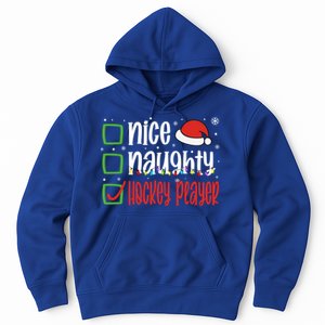 Nice Naughty Hockey Player Holiday Xmas 2023 Funny Christmas Gift Hoodie