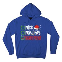 Nice Naughty Hockey Player Holiday Xmas 2023 Funny Christmas Gift Hoodie