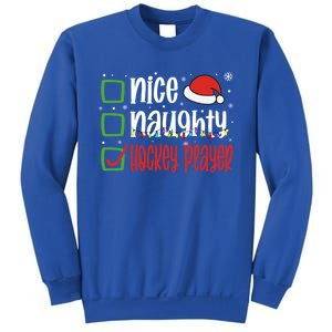 Nice Naughty Hockey Player Holiday Xmas 2023 Funny Christmas Gift Sweatshirt