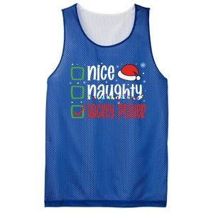 Nice Naughty Hockey Player Holiday Xmas 2023 Funny Christmas Gift Mesh Reversible Basketball Jersey Tank