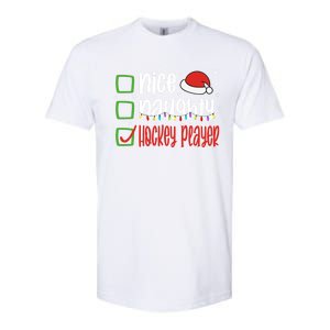 Nice Naughty Hockey Player Holiday Xmas 2023 Funny Christmas Gift Softstyle CVC T-Shirt