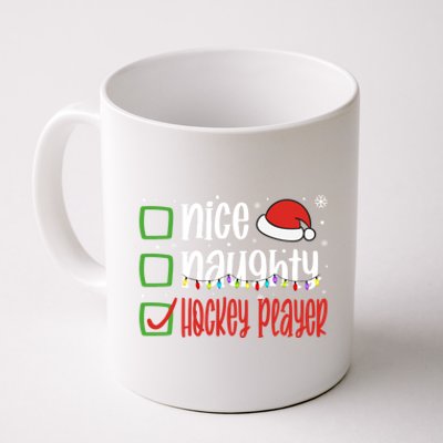 Nice Naughty Hockey Player Holiday Xmas 2023 Funny Christmas Gift Coffee Mug