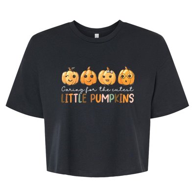 Nicu Nurse Halloween Cutest Pumpkins Mother Baby Nurse Fall Bella+Canvas Jersey Crop Tee