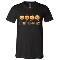 Nicu Nurse Halloween Cutest Pumpkins Mother Baby Nurse Fall V-Neck T-Shirt