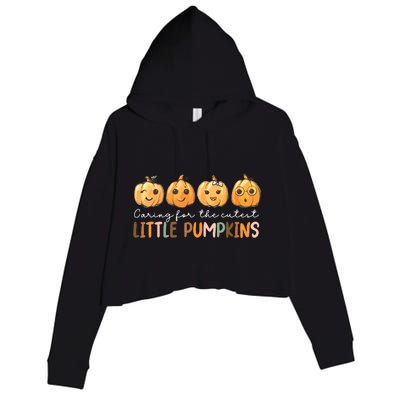 Nicu Nurse Halloween Cutest Pumpkins Mother Baby Nurse Fall Crop Fleece Hoodie