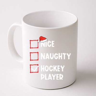 Nice Naughty Hockey Player List Christmas Santa Claus Cool Gift Coffee Mug