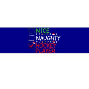 Nice Naughty Hockey Player List Christmas Santa Claus Gift Bumper Sticker