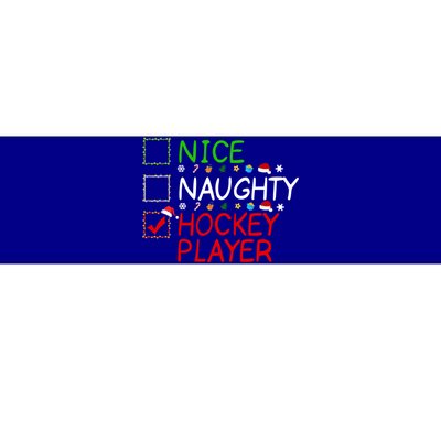 Nice Naughty Hockey Player List Christmas Santa Claus Gift Bumper Sticker