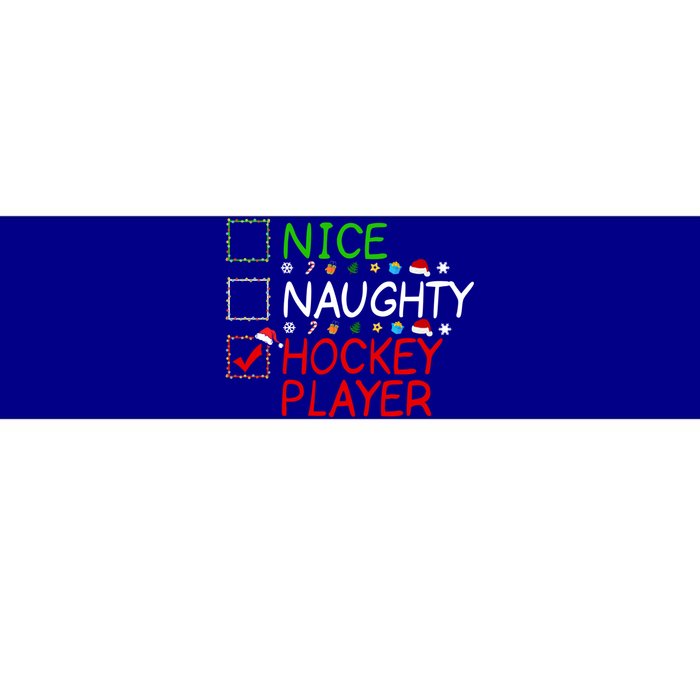 Nice Naughty Hockey Player List Christmas Santa Claus Gift Bumper Sticker