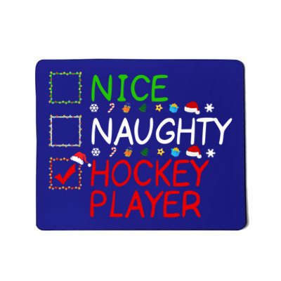 Nice Naughty Hockey Player List Christmas Santa Claus Gift Mousepad