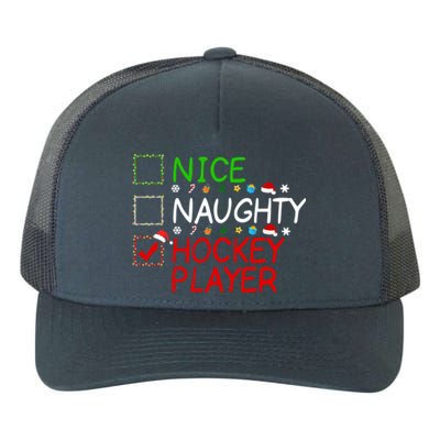 Nice Naughty Hockey Player List Christmas Santa Claus Gift Yupoong Adult 5-Panel Trucker Hat