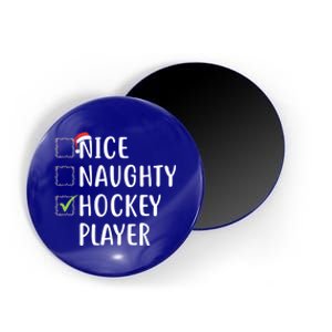 Nice Naughty Hockey Player List Christmas Santa Pajama Claus Gift Magnet