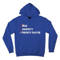 Nice Naughty Hockey Player List Santa Christmas Xmas Pjs Gift Hoodie