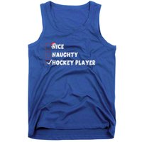 Nice Naughty Hockey Player List Santa Christmas Xmas Pjs Gift Tank Top