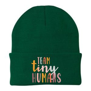 NICU Nurse ICU Neonatal Boho Colorful Retro Team Tiny Humans Knit Cap Winter Beanie