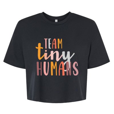 NICU Nurse ICU Neonatal Boho Colorful Retro Team Tiny Humans Bella+Canvas Jersey Crop Tee