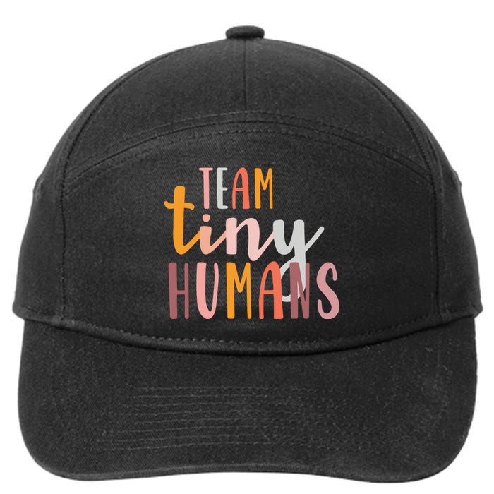 NICU Nurse ICU Neonatal Boho Colorful Retro Team Tiny Humans 7-Panel Snapback Hat