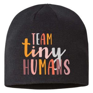 NICU Nurse ICU Neonatal Boho Colorful Retro Team Tiny Humans Sustainable Beanie