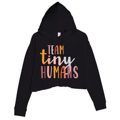 NICU Nurse ICU Neonatal Boho Colorful Retro Team Tiny Humans Crop Fleece Hoodie