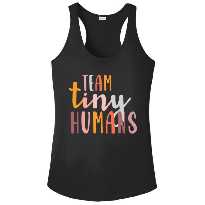 NICU Nurse ICU Neonatal Boho Colorful Retro Team Tiny Humans Ladies PosiCharge Competitor Racerback Tank