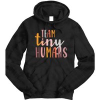 NICU Nurse ICU Neonatal Boho Colorful Retro Team Tiny Humans Tie Dye Hoodie