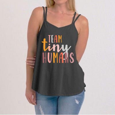 NICU Nurse ICU Neonatal Boho Colorful Retro Team Tiny Humans Women's Strappy Tank