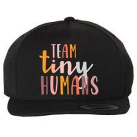 NICU Nurse ICU Neonatal Boho Colorful Retro Team Tiny Humans Wool Snapback Cap