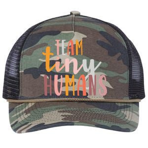 NICU Nurse ICU Neonatal Boho Colorful Retro Team Tiny Humans Retro Rope Trucker Hat Cap