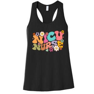 Nicu Nurse Icu Groovy Nursing Neonatal Intensive Care Unit Women's Racerback Tank