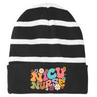 Nicu Nurse Icu Groovy Nursing Neonatal Intensive Care Unit Striped Beanie with Solid Band