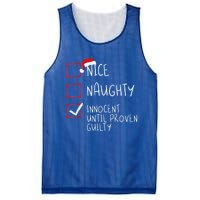 Nice Naughty Innocent Until Proven Guilty Christmas List Gift Mesh Reversible Basketball Jersey Tank