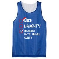 Nice Naughty Innocent Until Proven Guilty Christmas Family Gift Mesh Reversible Basketball Jersey Tank