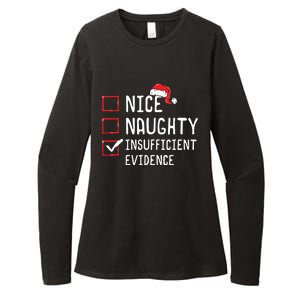 Nice Naughty Insufficient Evidence Christmas List Womens CVC Long Sleeve Shirt