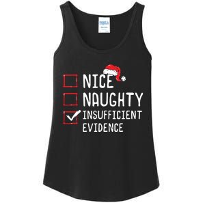 Nice Naughty Insufficient Evidence Christmas List Ladies Essential Tank