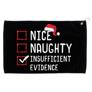 Nice Naughty Insufficient Evidence Christmas List Grommeted Golf Towel