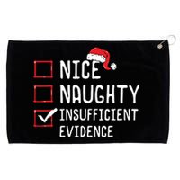 Nice Naughty Insufficient Evidence Christmas List Grommeted Golf Towel