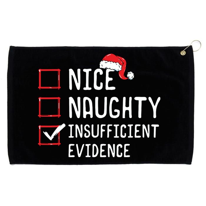 Nice Naughty Insufficient Evidence Christmas List Grommeted Golf Towel