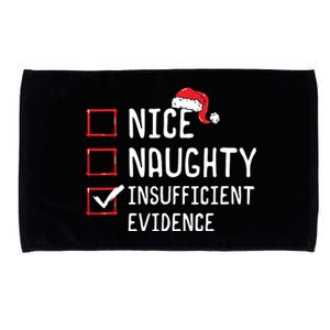 Nice Naughty Insufficient Evidence Christmas List Microfiber Hand Towel