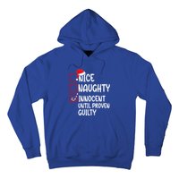 Nice Naughty Innocent Until Proven Guilty Christmas List Funny Gift Hoodie