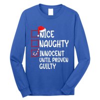 Nice Naughty Innocent Until Proven Guilty Christmas List Funny Gift Long Sleeve Shirt