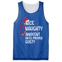 Nice Naughty Innocent Until Proven Guilty Christmas List Funny Gift Mesh Reversible Basketball Jersey Tank