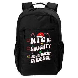 Nice Naughty Insufficient Evidence Family Christmas List Daily Commute Backpack