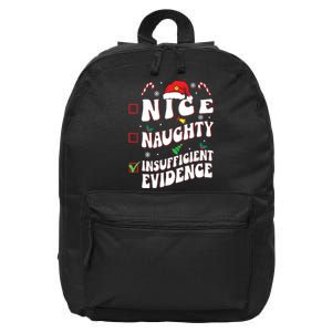 Nice Naughty Insufficient Evidence Family Christmas List 16 in Basic Backpack